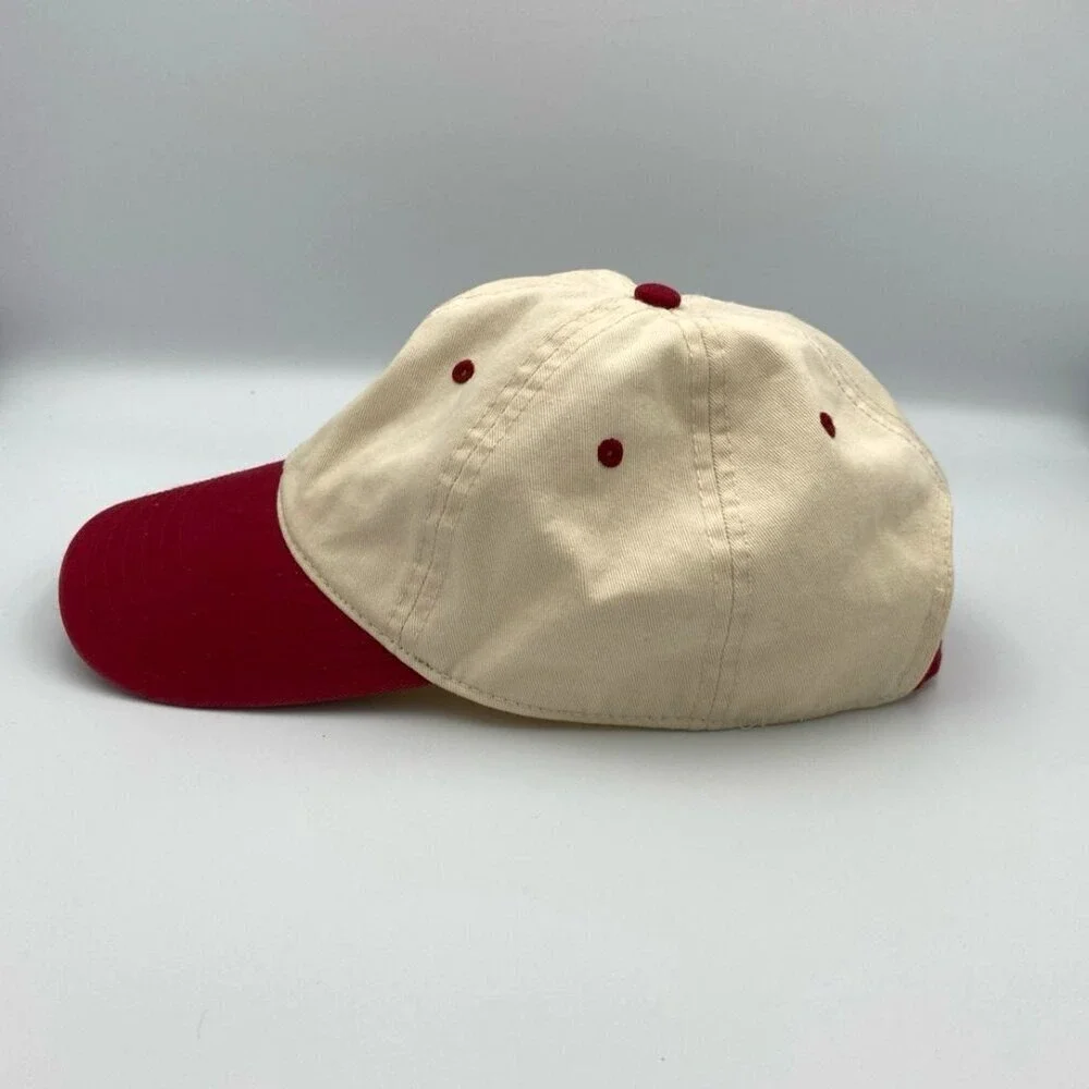 Maruchan Hat Cap Men's Red Ivory Adjustable Strap Embroidered Mad Engine